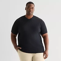 Shaquille O'Neal XLG™ Ribbed Dropneedle Mens V Neck Short Sleeve Big and Tall T-Shirt