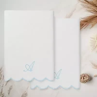 Linum Home Textiles Adornia Scallop Personalized -pc. Quick Dry Bath Towel Set