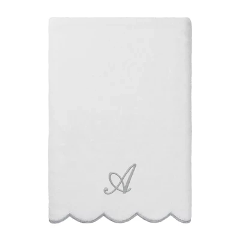 Linum Home Textiles Adornia Scallop Personalized -pc. Quick Dry Bath Towel Set