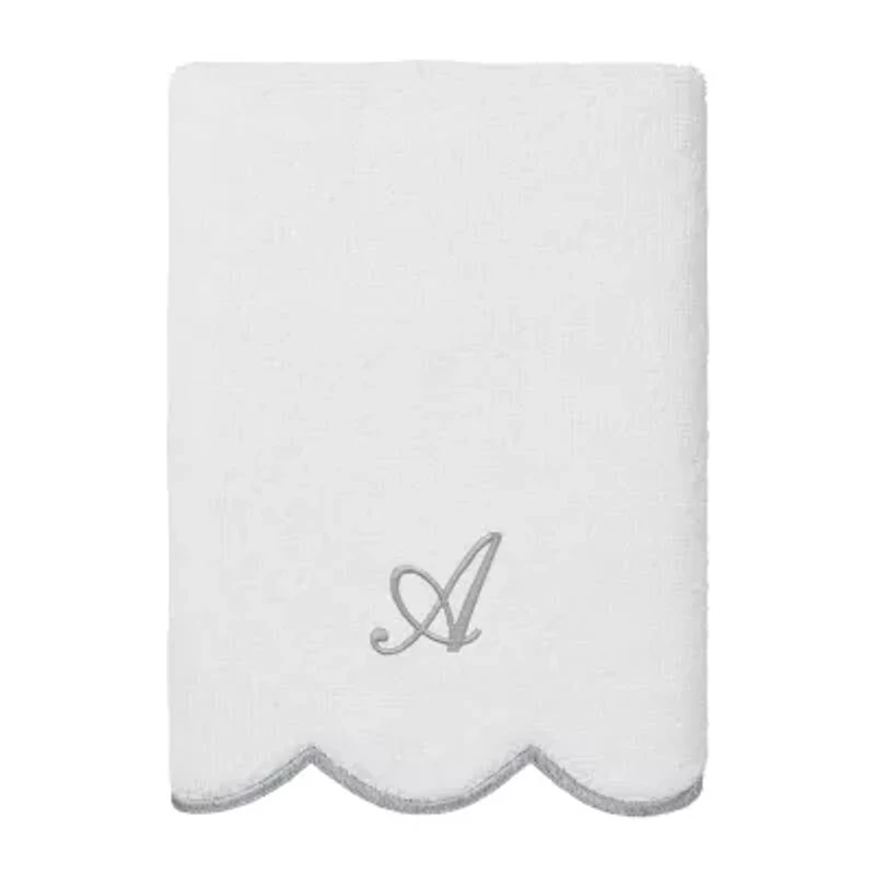 Linum Home Textiles Adornia Scallop Personalized -pc. Quick Dry Bath Towel Set