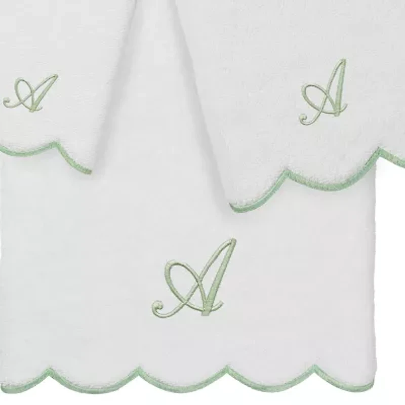 Linum Home Textiles Adornia Scallop Personalized 3-pc. Quick Dry Bath Towel Set