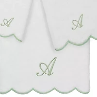 Linum Home Textiles Adornia Scallop Personalized 3-pc. Quick Dry Bath Towel Set