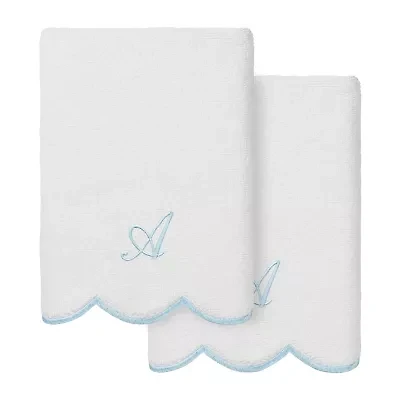 Linum Home Textiles Adornia Scallop Personalized 2-pc. Hand Towel