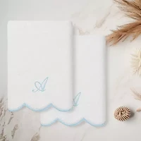 Linum Home Textiles Adornia Scallop Personalized 2-pc. Hand Towel