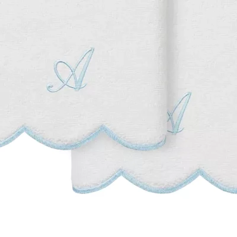 Linum Home Textiles Adornia Scallop Personalized 2-pc. Hand Towel