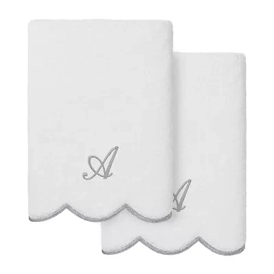 Linum Home Textiles Adornia Scallop Personalized 2-pc. Hand Towel
