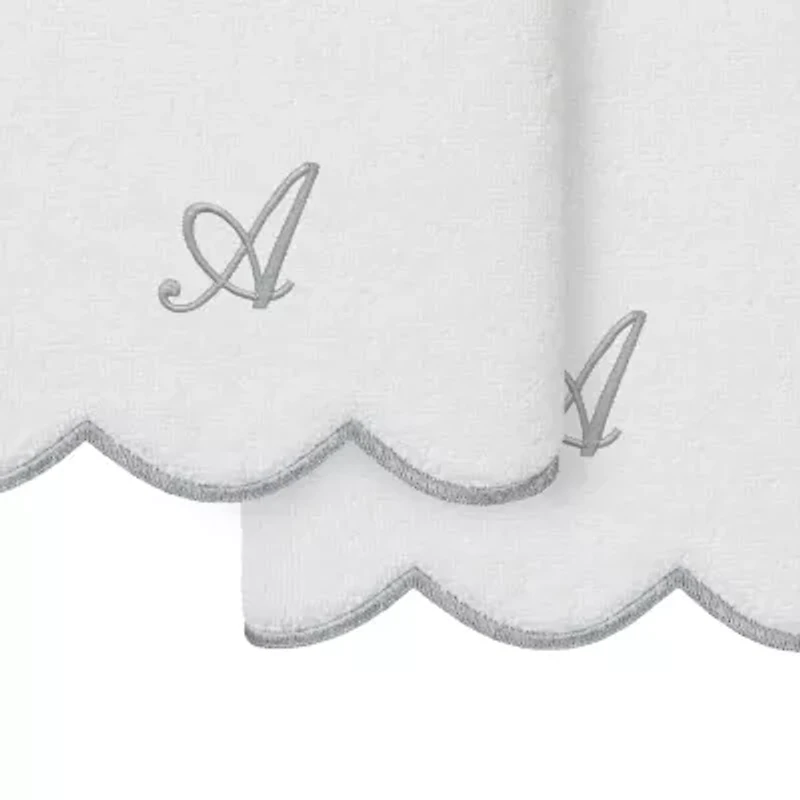 Linum Home Textiles Adornia Scallop Personalized 2-pc. Hand Towel