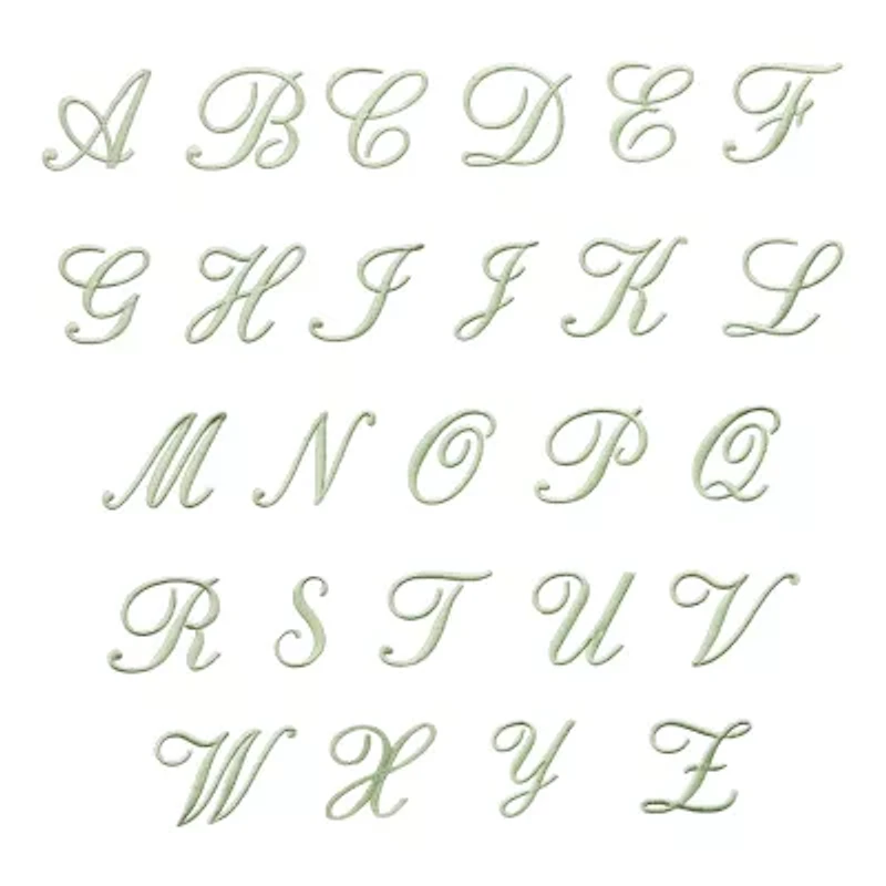 Linum Home Textiles Adornia Scallop Green Personalized 2-pc. Fingertip Towel