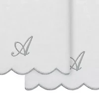 Linum Home Textiles Adornia Scallop Gray Personalized 2-pc. Quick Dry Bath Towel Set