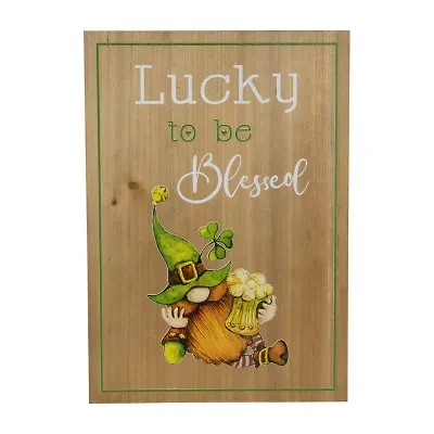 Northlight 19" Lucky To Be Blessed Wooden Wall Sign