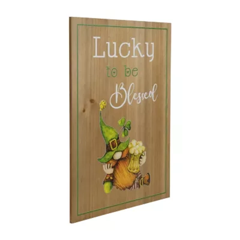 Northlight 19" Lucky To Be Blessed Wooden Wall Sign