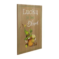 Northlight 19" Lucky To Be Blessed Wooden Wall Sign