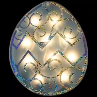 Northlight 12" Blue Lighted Egg Window Easter Window Decor