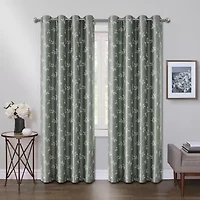 Max Blackout Mystique Grommet Top Embroidered 100% Single Curtain Panel