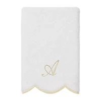Linum Home Textiles Adornia Scallop Beige Personalized 3-pc. Quick Dry Bath Towel Set