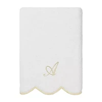 Linum Home Textiles Adornia Scallop Beige Personalized 3-pc. Quick Dry Bath Towel Set