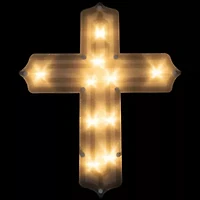 Northlight 14" Lighted Cross Window Easter Window Decor