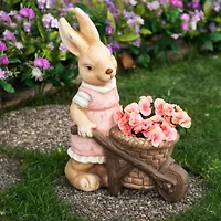 Northlight 19" Girl Rabbit Ceramic Outdoor Planters