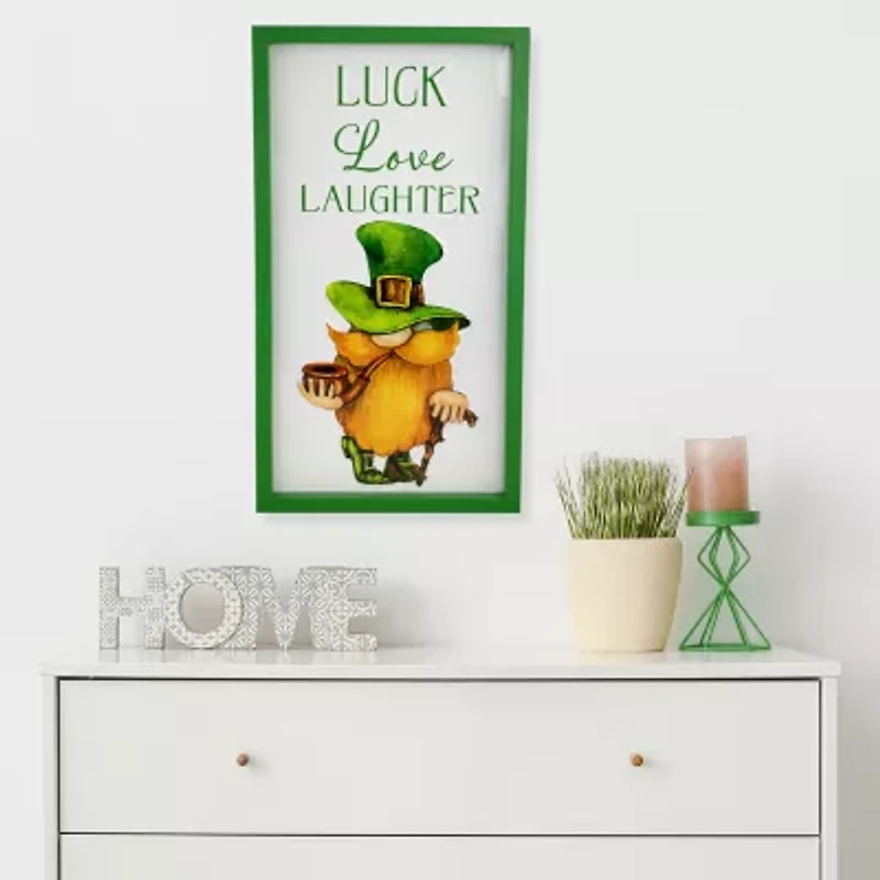 Northlight 18" Luck Love Laughter Framed Wall Sign