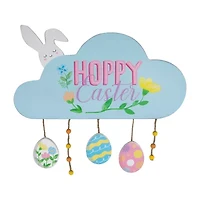 Northlight 16" Hoppy Wooden  With Bunny And Eggs Wall Sign