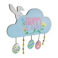 Northlight 16" Hoppy Wooden  With Bunny And Eggs Wall Sign