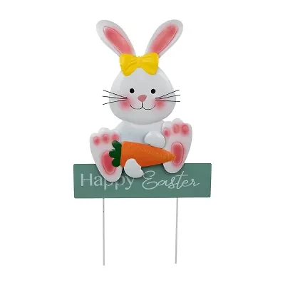 Northlight 19" Bunny With Carrot Happy Outdoor Easter Yard Art
