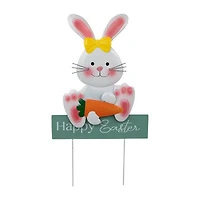 Northlight 19" Bunny With Carrot Happy Outdoor Easter Yard Art