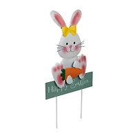 Northlight 19" Bunny With Carrot Happy Outdoor Easter Yard Art