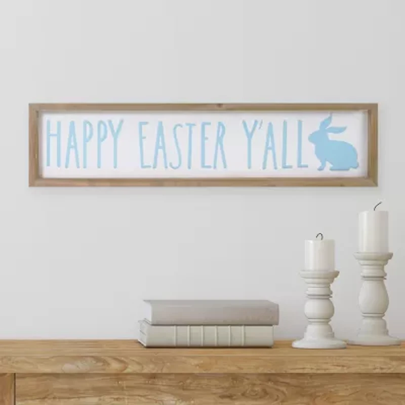 Northlight 26" Wooden Framed Happy Eastery'All Wall Sign