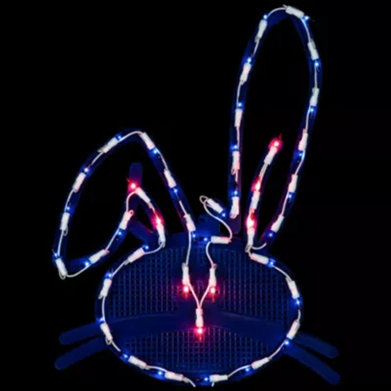 Northlight 17" Blue Lighted Bunny Head Window Easter Window Decor