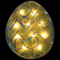 Northlight 12" Green Lighted Egg Easter Window Decor