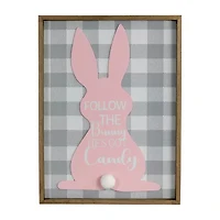 Northlight 16" Framed Follow The Bunny He'S Got Candy Wall Sign