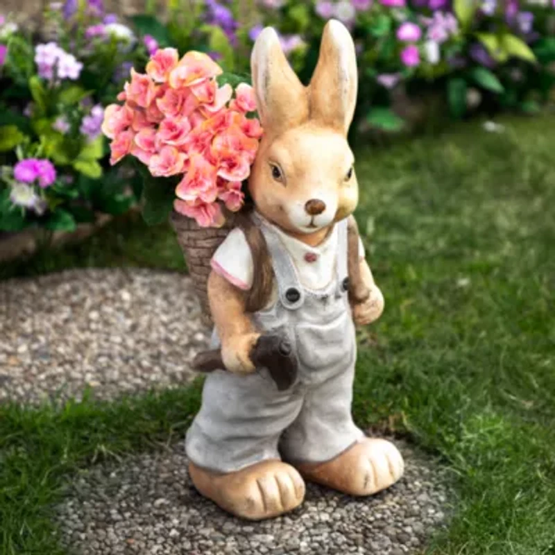 Northlight 19" Boy Rabbit Outdoor Ceramic Outdoor Planters