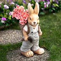 Northlight 19" Boy Rabbit Outdoor Ceramic Outdoor Planters