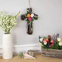 Northlight 13" Twig Cross  With Eggs Hanging Decor