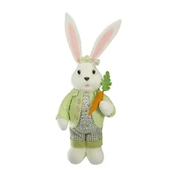 Northlight 20" White And Green Standing Rabbit Easter Figurine