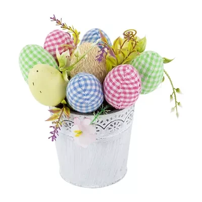 Northlight 7" Egg Spring Potted Floral Arrangement