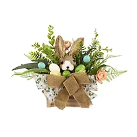 Northlight 12" Boxed Floral Arrangement With Bunny Floral Arrangement