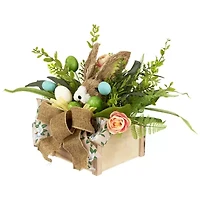 Northlight 12" Boxed Floral Arrangement With Bunny Floral Arrangement