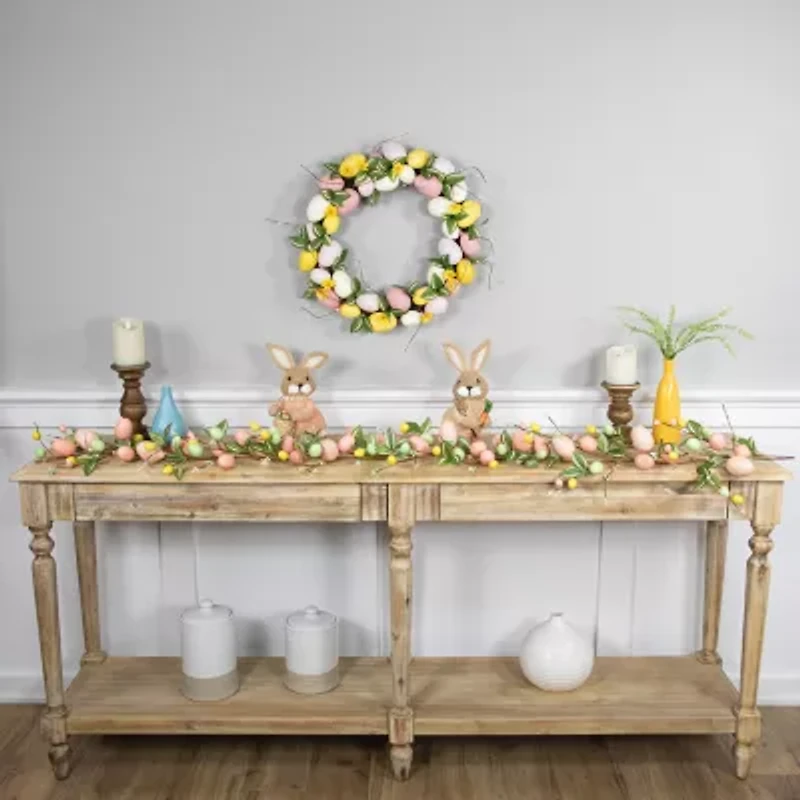 Northlight 6ft Pink Eggs And Flower Buds Artificial Easter Indoor Garland