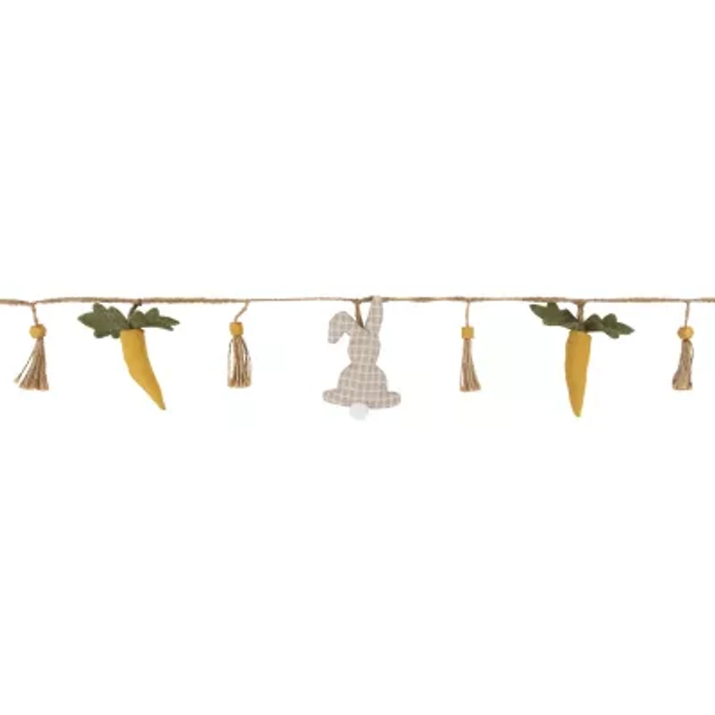 Northlight 4ft Fabric Rabbits And Carrots Easter Indoor Garland