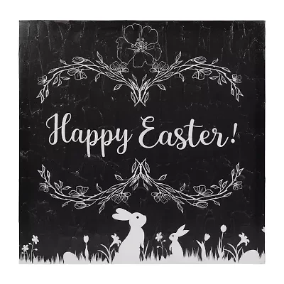 Northlight 18" Black And White Happy Bunnies Canvas Art