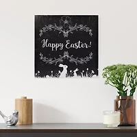 Northlight 18" Black And White Happy Bunnies Canvas Art