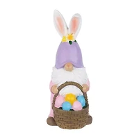 Northlight 12" Bunny Gnome With Egg Basket Easter Gnome