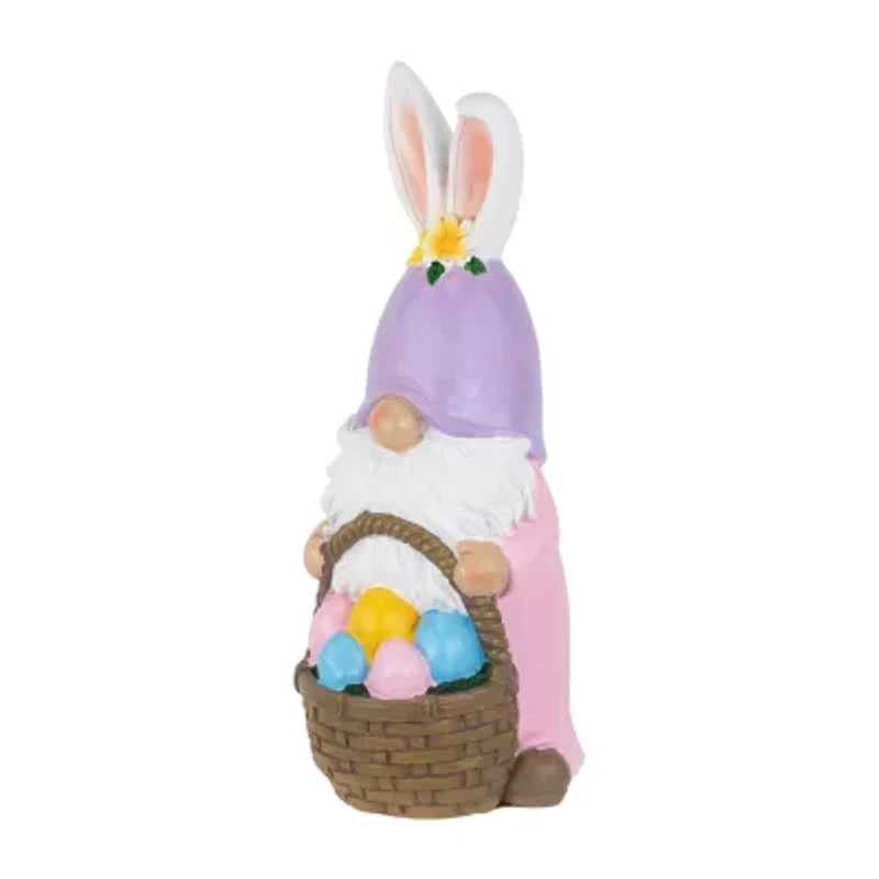 Northlight 12" Bunny Gnome With Egg Basket Easter Gnome