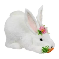 Northlight 9" White Rabbit With Carrot Easter Figurine