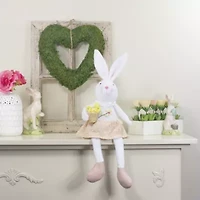 Northlight 24" White And Pink Girl Bunny Rabbit And Spring Easter Figurine