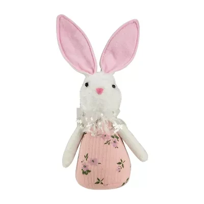 Northlight 11" Pink Spring Floral Bunny Easter Figurine