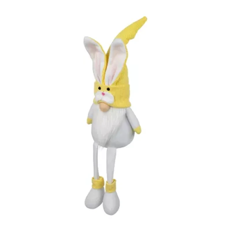 Northlight 20" Yellow Sitting Bunny Gnome Easter Gnome