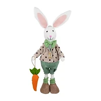 Northlight 18" Polka Dot Boy Rabbit With Carrot Standing Easter Figurine